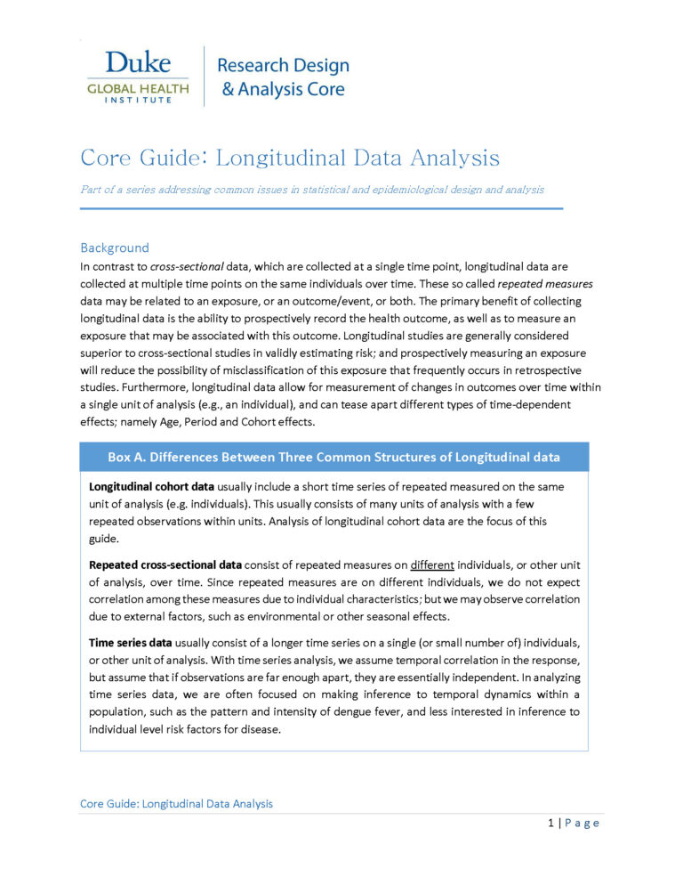Core Guides – DGHI Research Design & Analysis Core